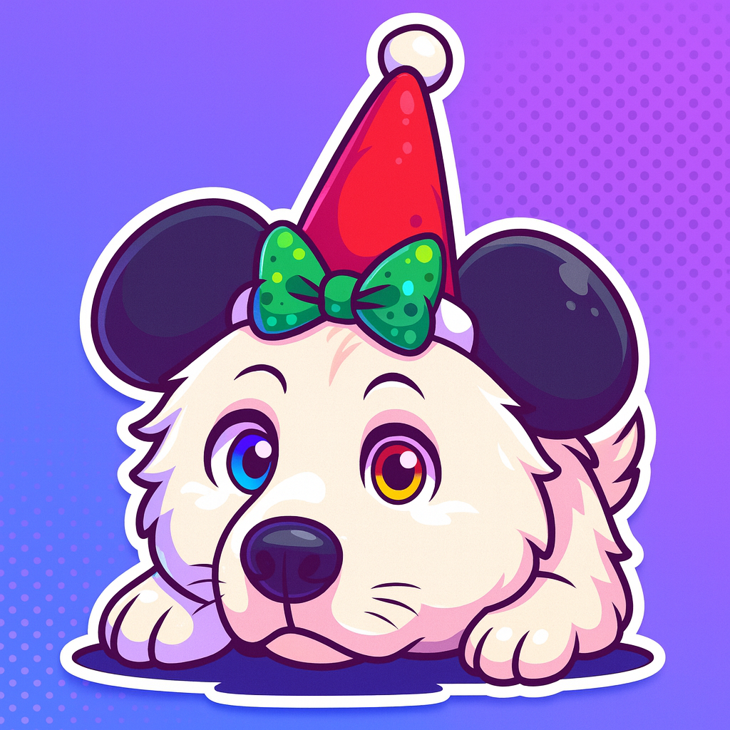 Sticker version - Holiday Pup — Cartoon