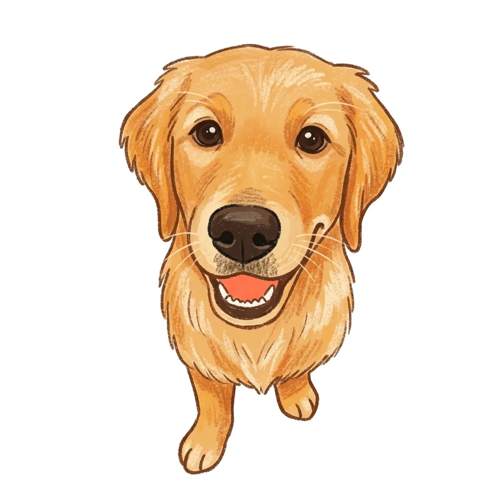 Golden Retriever sticker in Crayon