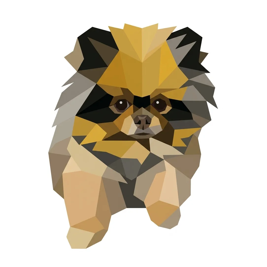 Pomeranian sticker in Low Poly